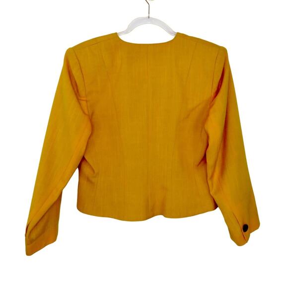 1970s Vintage Yellow Blazer Jacket Medium - Picture 3 of 4